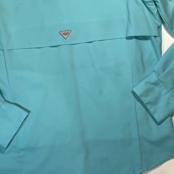 Columbia PFG Tamiami II Long Sleeve Fishing Shirt Women’s M Turquoise Vented UPF - Picture 11 of 11